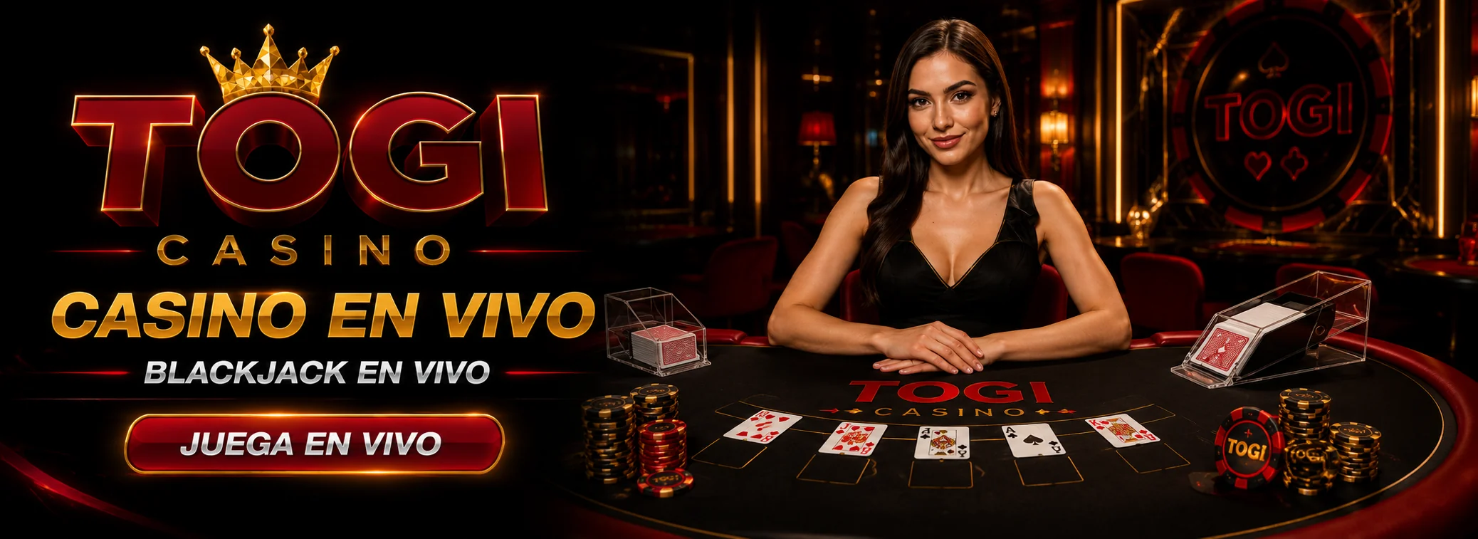 Casino en vivo de Togi Casino con Evolution: Ruleta Relámpago, blackjack y baccarat con crupieres en español